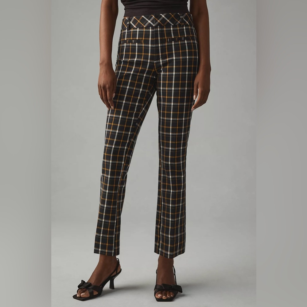 NWOT Anthropologie Plaid Pants Trousers 8
